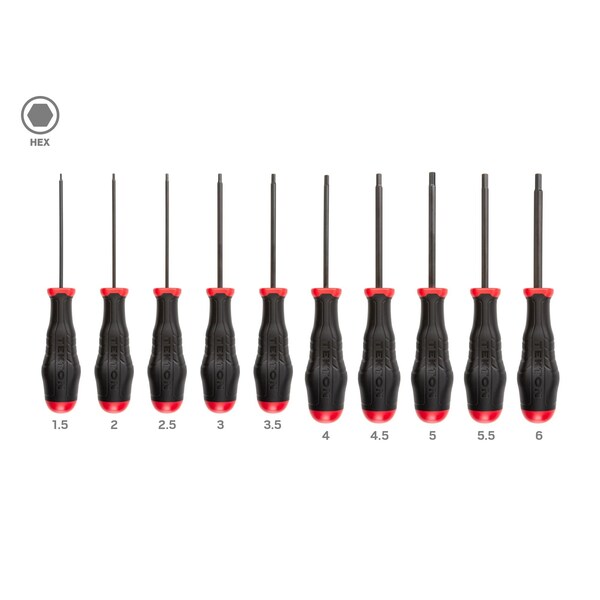 Hex High-Torque Black Oxide Blade Screwdriver Set, 10-Piece (1.5-6 mm)